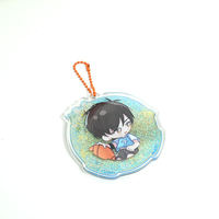 Porte-clés personnalisés en acrylique imprimé UV avec sable mouvant liquide, breloques transparentes en plastique, pendentifs d'anime et de dessins animés