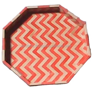 Hot Selling Classic <b>Black</b> Bone Inlay Service <b>Tray</b> Unique Decorative Christmas <b>Tray</b> for Home & Restaurants - Product Image 3