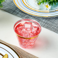 Gobelets jetables en plastique PS transparents écologiques à paroi simple de 9 oz pour fêtes, mariages, jus et whisky