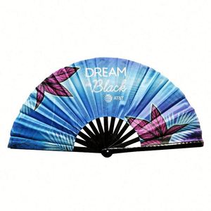 Abanico Plegable de Bambú y Satén de Poliéster de 33 cm con Impresión de Logotipo Personalizado, Abanico Plegable con Decoración Pintada para el Orgullo Gay - Product Image 1