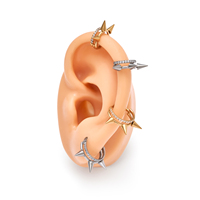 Pendientes de Titanio G23 de Moda, Anillos Articulados de 1.2mm para Piercing de Cartílago con Circonitas Pavé, Joyería para Lóbulo