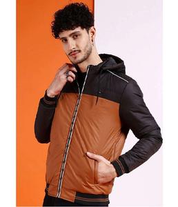 Veste matelassée à capuche pour homme, mode hiver, col montant, fermeture éclair intégrale, chaude, isolée, coupe-vent, conçue pour les voyages en plein air - Product Image 1