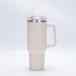 Mug de voyage H1.0 avec poignée, 40 oz, double paroi isolée, couvercle, paille, antidérapant, couleur personnalisée OEM - Product Image 1