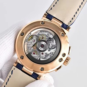 Montre de luxe pour homme de haute qualité, vente chaude, chronographe automatique, cristal saphir, boîtier en or rose, cadran bleu à vagues, étanche, lumineuse - Product Image 4