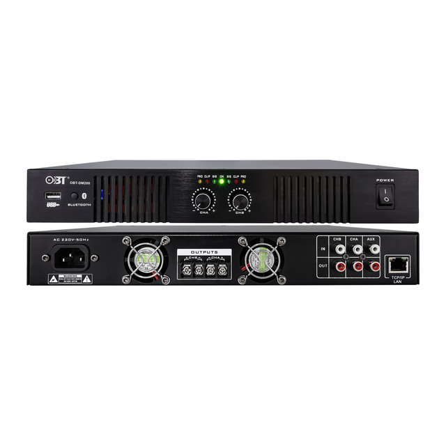 OBT-DM200 2.2 250 Watts 8ohm Professional Amplifiers 2.2 Stereo High Integration Digital Circuit Power Amplifier Metal 200W