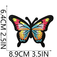 Patchs en chenille en forme de cœur en tissu sergé brodé avec un motif de papillon « Dieu est bon » en 3D à appliquer au fer à repasser, vente en gros personnalisée