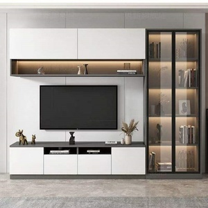 Muebles de TV Modernos Minimalistas al por Mayor, de Madera Contrachapada y MDF, Blancos, para Sala de Estar, Muebles para el Hogar, Gabinetes de TV Personalizados - Product Image 1