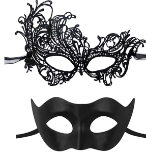 Da donna in pizzo nero con viso cavo Sexy veneziano ballo in maschera per festa di <span class=keywords><strong>Halloween</strong></span> in maschera <span class=keywords><strong>Costume</strong></span> per occhi oggetti di scena in metallo PVC da ballo - Product Image 1