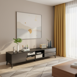 Meuble <span class=keywords><strong>TV</strong></span> / <span class=keywords><strong>Banc</strong></span> <span class=keywords><strong>TV</strong></span> moderne et simple avec étagère pour salon, avec structure en métal - Product Image 4