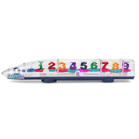 LONGXI train d'engrenages de voiture électrique avec lumière LED 4D et musique 360 degrés auto transparent nombre whirligig gear ferroviaire jouets