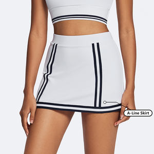 हिंगिटो कस्टम थोक रंग-ब्लॉक-लाइन स्कर्ट निर्मित छोटी लाइनर महिला टेनिस स्कर्ट - Product Image 4