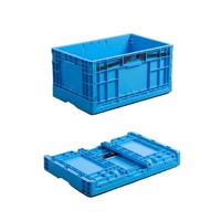 Caisse en plastique à parois solides pliable et empilable, conteneur pliable pour la logistique UE, avec poignées pour le stockage en entrepôt