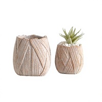 Petit pot de fleurs d'intérieur en ciment, style nordique, inspiré d'Instagram, minimaliste, vintage, rouge brique, design pétale, respirant