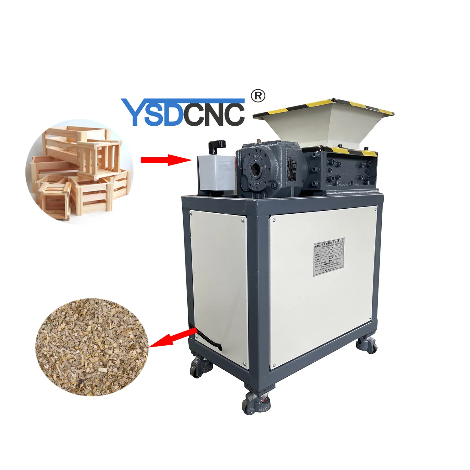 Werksverkauf Abfallrecyclingmaschine Mini-Schredder Metall abziehen Kunststoff Rohr Kunststoffflasche Shredding-Maschine