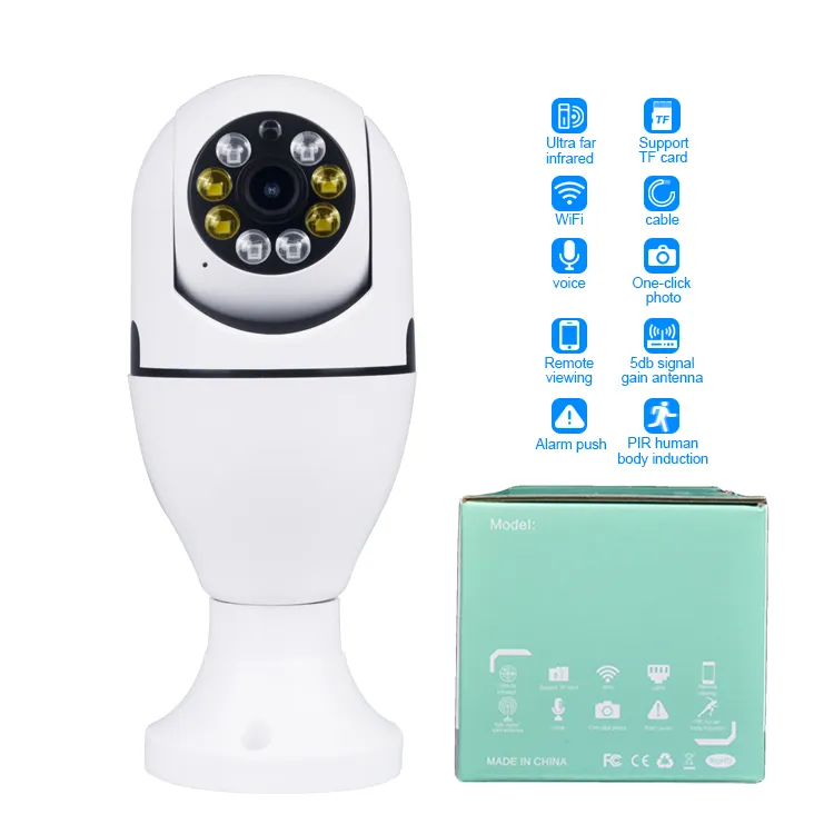 Wireless IP Camera Bulb Light WiFi Fisheye 1080P 360 degree Mini Camera 1.0MP Home Security WiFi Panoramic Camera Lamp