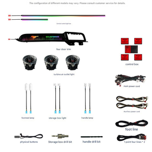 Iluminación Ambiental Interior para Automóvil Ford Mustang 13-20, <span class=keywords><strong>64</strong></span> Colores, Iluminación Dinámica con Control por Aplicación, Iluminación Ambiental Interior Automática - Product Image 2