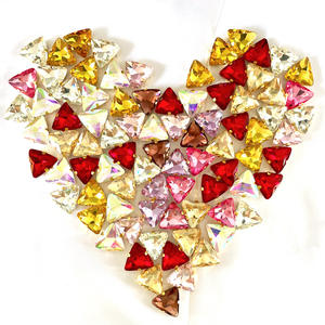 Diamantes de imitación para coser, Parte posterior plana, triángulo, cristal, garra, taladro, Color, cosido a mano, DIY, accesorios para zapatos de boda, 20 piezas - Product Image 2