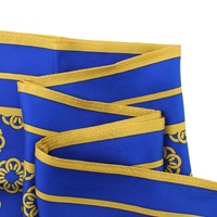 Écharpe en soie longue pour femmes et jeunes filles, motif blocs bleus et dorés, impression numérique personnalisée, vente en gros Chine