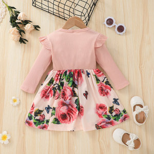 Robe de fête pour filles, vêtements pour enfants, boutique de vêtements, robe florale rose, vêtements pour bébés de haute qualité - Product Image 6