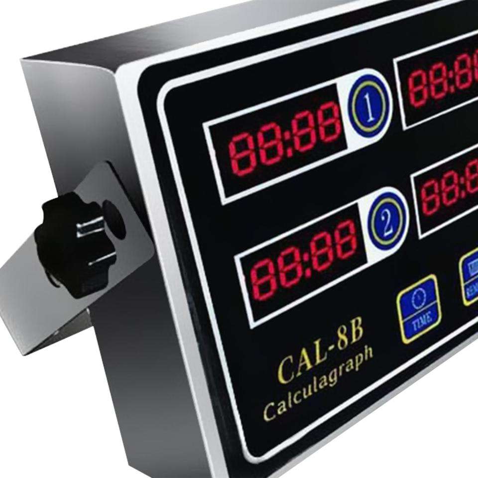 Commercial 8-Channel Digital Kitchen Timer Metal Electronic Restaurant and Home Cooking Timer with Alarm Powered