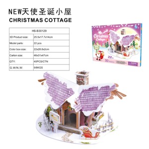 Vendita calda regalo di natale da te assemblare giocattolo costruzione decorazione per la casa giocattolo EVA EPS 3D natale Cottage Puzzle di carta - Product Image 5