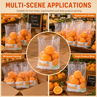 Voedselveilige transparante LDPE platte plastic verpakkingszak voor producten, heavy-duty, geperforeerd, voor het bewaren van vers fruit, mandarijnen etc.