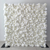 Mur de fleurs artificielles haut de gamme aux couleurs vives, enroulable et réutilisable, pour la location par les entreprises de mariage