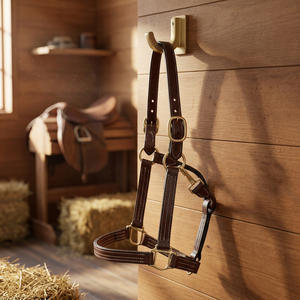 Premium Full Grain Leather Horse Halter Adjustable Heavy Duty <b>Equestrian</b> Headstall From Divine International - Product Image 1