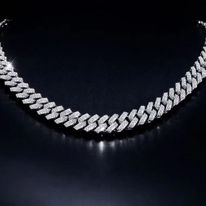 Premium Mens <b>Iced</b> Out Cuban Link <b>Chain</b> 925 Sterling Silver Moissanite Necklace - Product Image 1