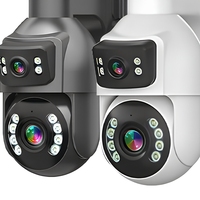 Kamera Keamanan Tenaga Surya CMOS 6MP Lensa Ganda Pan-Tilt 5-50mm Lensa 25X Zoom Deteksi Gerakan AI Alarm IP66 Tahan Air 220 Lebar