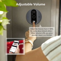 Sonnette de porte intelligente WiFi avec caméra, batterie 5000 mAh, détecteur de mouvement PIR, visiophone numérique