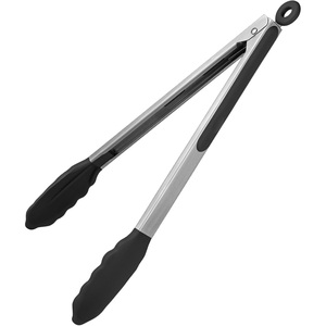 Gran oferta, pinzas de cocina con bloqueo de acero inoxidable con puntas de silicona, pinzas para barbacoa resistentes al calor, pinzas antiadherentes para cocinar - Product Image 1