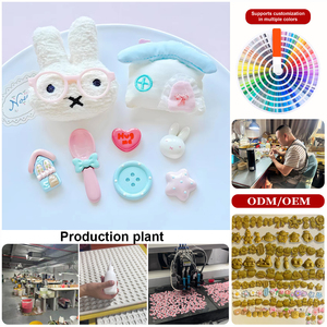 จี้เรซิ่นรูปแบนลาย<span class=keywords><strong>การ์ตูน</strong></span> กระต่ายน้อยน่ารัก <span class=keywords><strong>บ้าน</strong></span>หลังเล็ก ช้อน ของตกแต่งรองเท้า DIY - Product Image 2