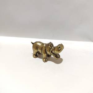 Лидер продаж: Коллекционные фигурки гиппопотамов из цельной меди, забавные украшения для чайной церемонии, декоративные изделия из латуни ручной работы, оптом - Product Image 4