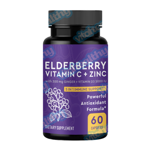 Cápsulas de Saúco Natural con Vitamina C, Zinc 300mg y Suplemento de Jengibre - Product Image 1