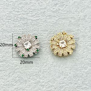Parure de bijoux élégante pour femme avec collier, motif marguerite en pierres précieuses colorées et micro-incrustations de zircon, idéale pour les soirées et la mode. - Product Image 3