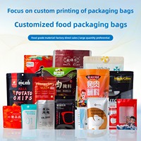 Sacs d'emballage alimentaire personnalisés en BOPP de qualité alimentaire avec options de scellage sous vide/fermeture éclair en feuille d'aluminium. Impression personnalisée disponible.