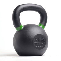Kettlebells de compétition avec logo personnalisé, revêtement en poudre, anneaux colorés, fonte durable, poids de 4 à 32 kg, musculation, salle de sport, fitness à domicile