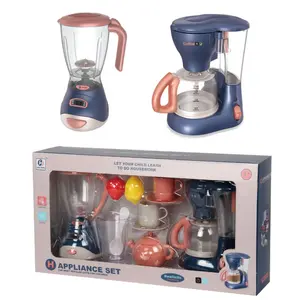 Simulação Brinquedos de cozinha elétrica Eletrodomésticos Pop-up Torradeira Microondas Forno Lavadora Secador Misturador Liquidificador Set Máquina De Café Para Crianças