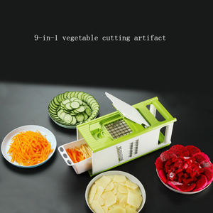 Johnature — hachoir à légumes à Mandolin 9 en 1, réglable avec 6 lames et conteneur en acier inoxydable pour les aliments secs, nouveau 2022 - Product Image 4