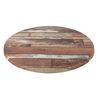 Plateau de table rectangulaire en mélamine à texture bois naturel, panneau de table stratifié résistant à la chaleur pour mobilier de jardin extérieur commercial