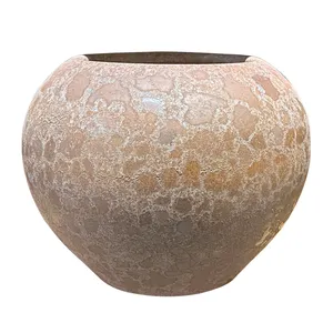 Vas tanah liat kuno alam raksasa Dekorasi vas tanah liat dekoratif mewah mengkilap Dekorasi Rumah dan Taman Klasik