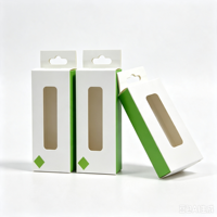 Emballage en papier blanc de haute qualité 350 g/m², boîtes électroniques 3C avec fenêtre transparente, boîte d'emballage pour câble USB Type-C