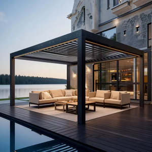 Pergola extérieure à lames orientables en alliage d'aluminium - Patio personnalisé avec design anti-rongeurs et respectueux de l'environnement pour les jardins - Product Image 4