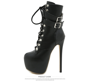 Hot Selling Night Show 2026 European Street Classic Waist Strap Buckle 16cm High Heel Bare <b>Boots</b> - Product Image 6