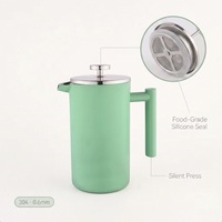 Cafetière à piston en acier inoxydable, infuseur à thé, design moderne, double paroi, grande capacité 350ML-1000ML