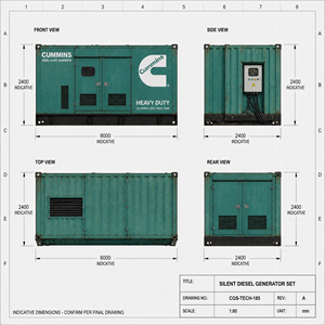 Generador Diésel Marino de Bastidor Abierto Personalizado de 160kw 200kva con Certificado CCS, Motor Cummins 6LTAA Original para Mar y Océano - Product Image 3