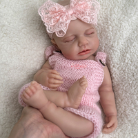 Poupée Bébé Reborn en Silicone Souple de 45 cm, Joues Angéliques, Peau Veinée, Nouveau-né Fille en Silicone LouLou pour Soulager la Solitude