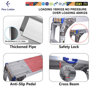 Piattaforma <span class=keywords><strong>in</strong></span> alluminio muro a secco Step up pieghevole banco da lavoro sgabello scala scala sgabello - Product Image 2