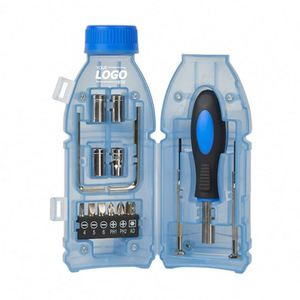 Custom <b>Eco</b>-Friendly Iron Bottle-Shaped Screwdriver Set 1 Set Household Repair Tools Compact & Portable-Promotional <b>Gift</b> - Product Image 1